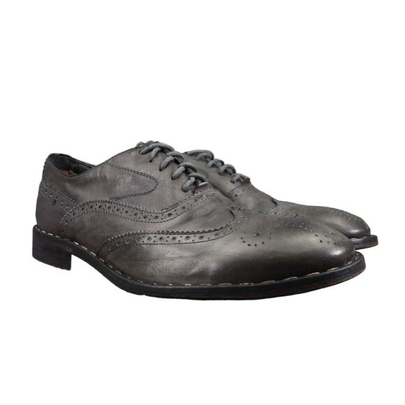 Wingtip Oxford Shoes Mens 42 Formal Leather Professional Fashion Style Work Grey main image 10